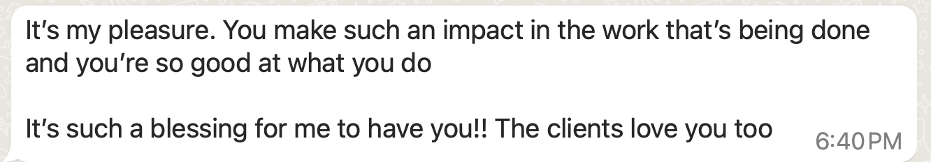 Client testimonial from Gazal